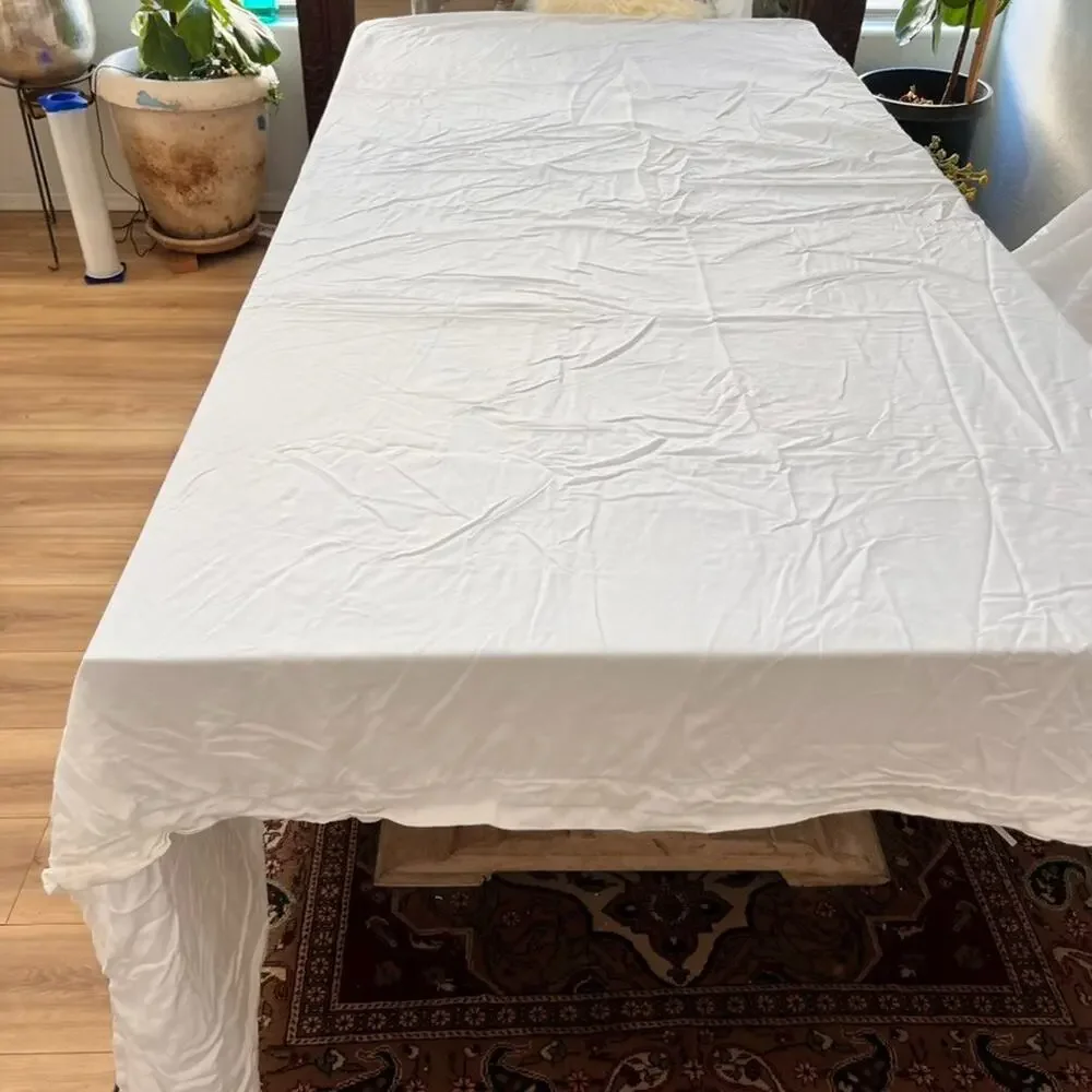 Pottery Barn King/Cal. King Duvet Cover White 108 x 92 in Tencel Lyocell Linen